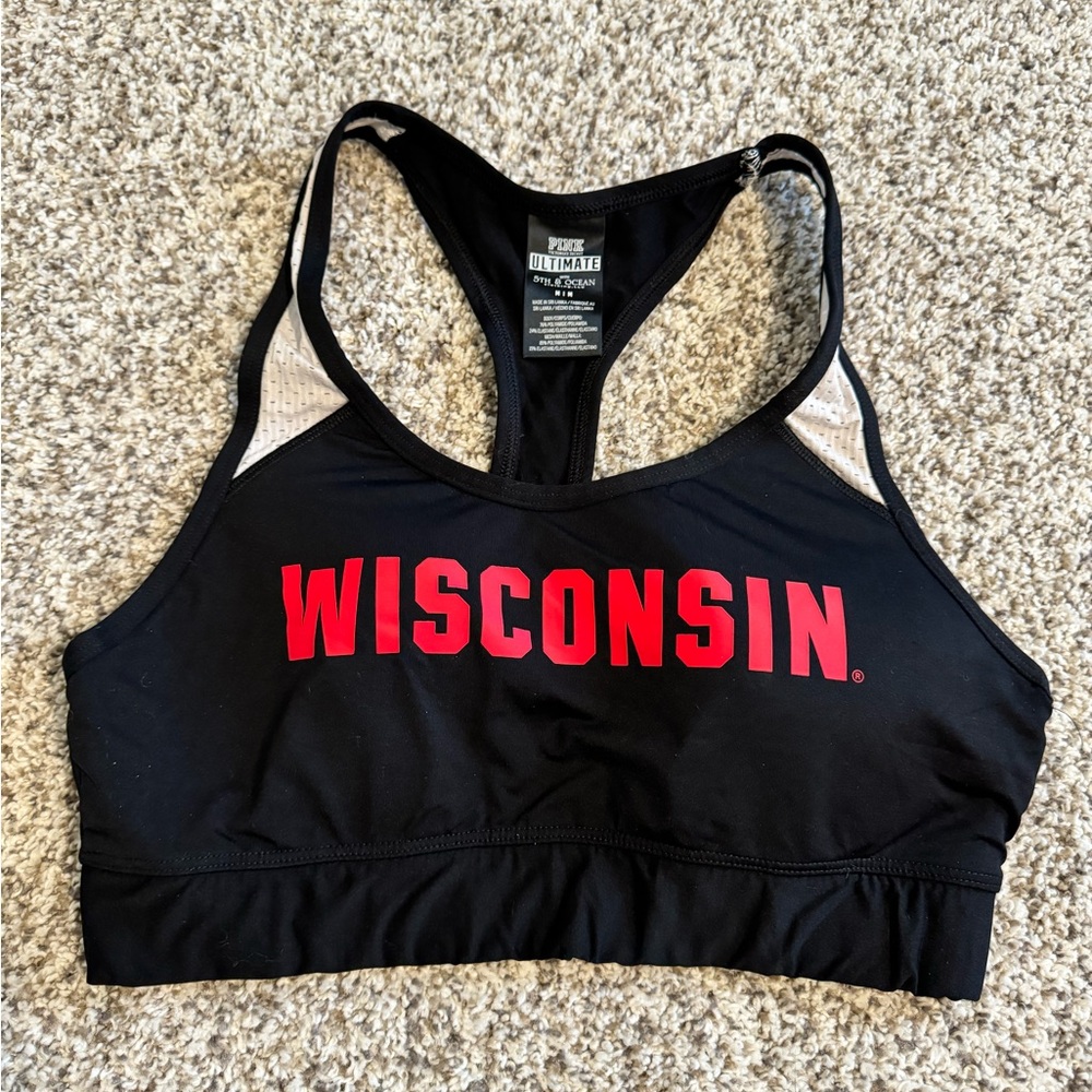 Wisconsin Badgers PINK Sports Bra - M